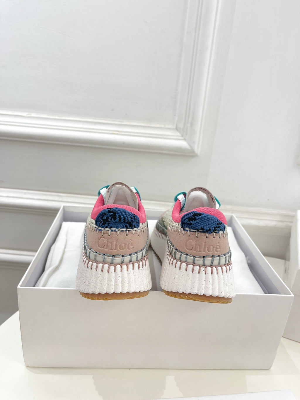 CHLOÉ NAMA SNEAKER IN COLORFUL SPECIAL FABRIC