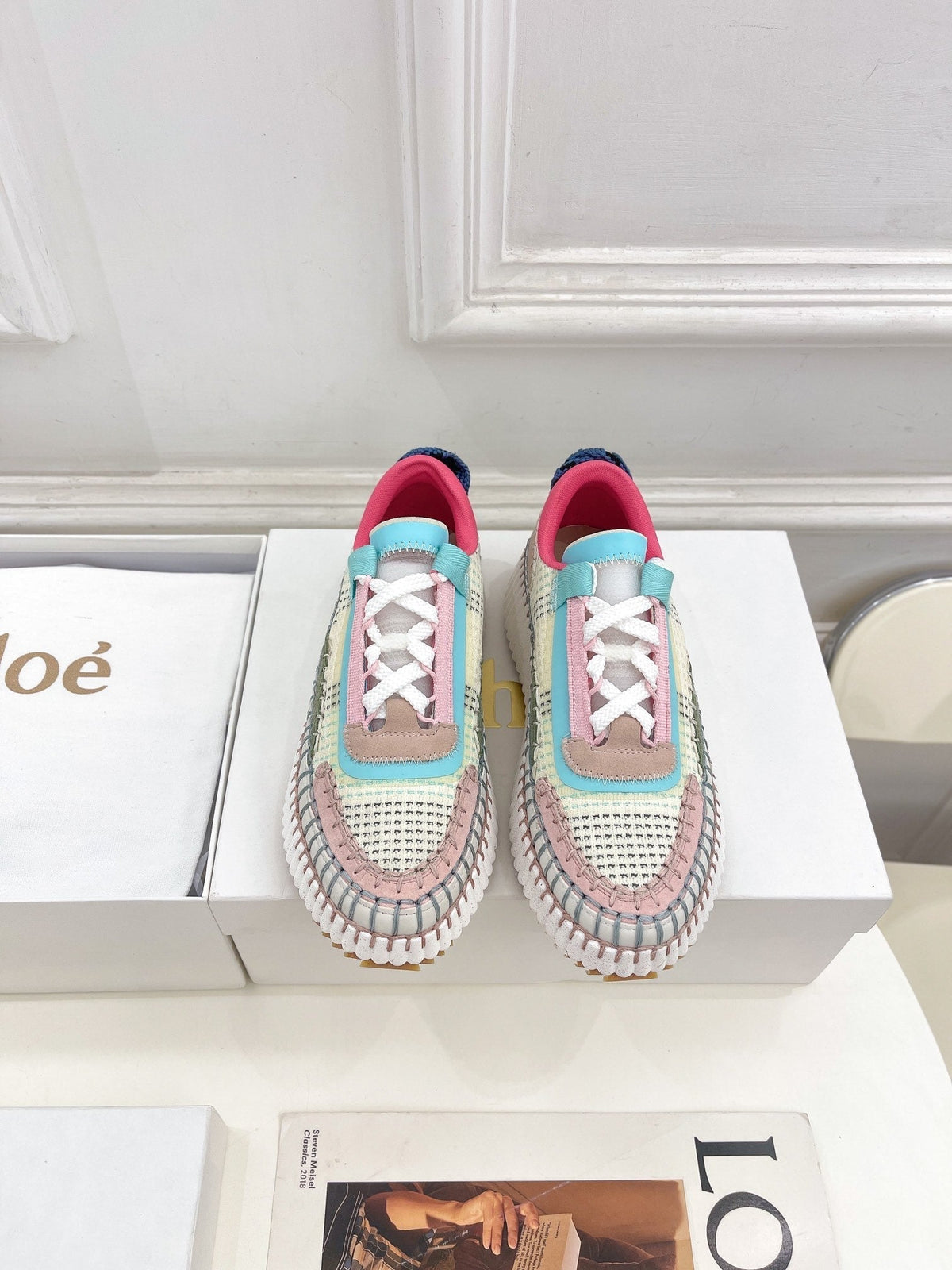CHLOÉ NAMA SNEAKER IN COLORFUL SPECIAL FABRIC