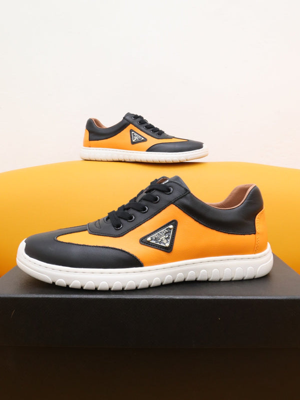 PRA SNEAKER IN BLACK MIX AMBER YELLOW SHEEPSKIN