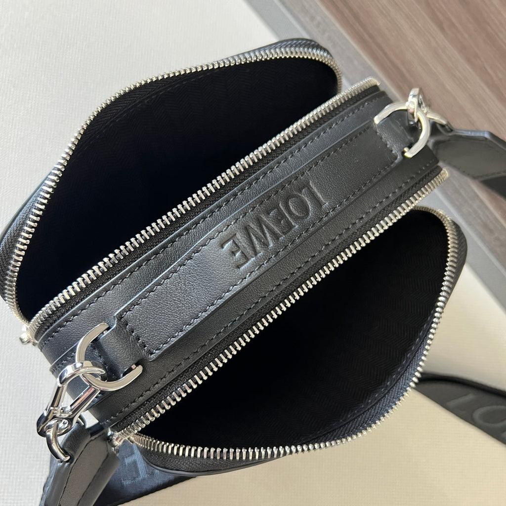 Loew Mini Camera Black Leather Cross Body Bag