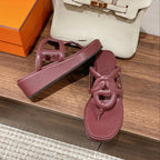 HM Gipsy Platform Thong Red Sheepskin 349420