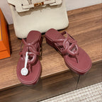 HM Gipsy Platform Thong Red Sheepskin 349420