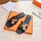 HM 25 Oran Sandal Black Copper Metalic Calfskin