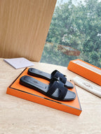HM 25 Oran Sandal Dark Blue Calfskin Denim