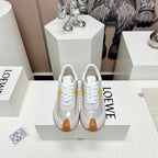 FLOW RUNNER SNEAKER IN PALE GRAY SUEDE AND SHEEPSKIN