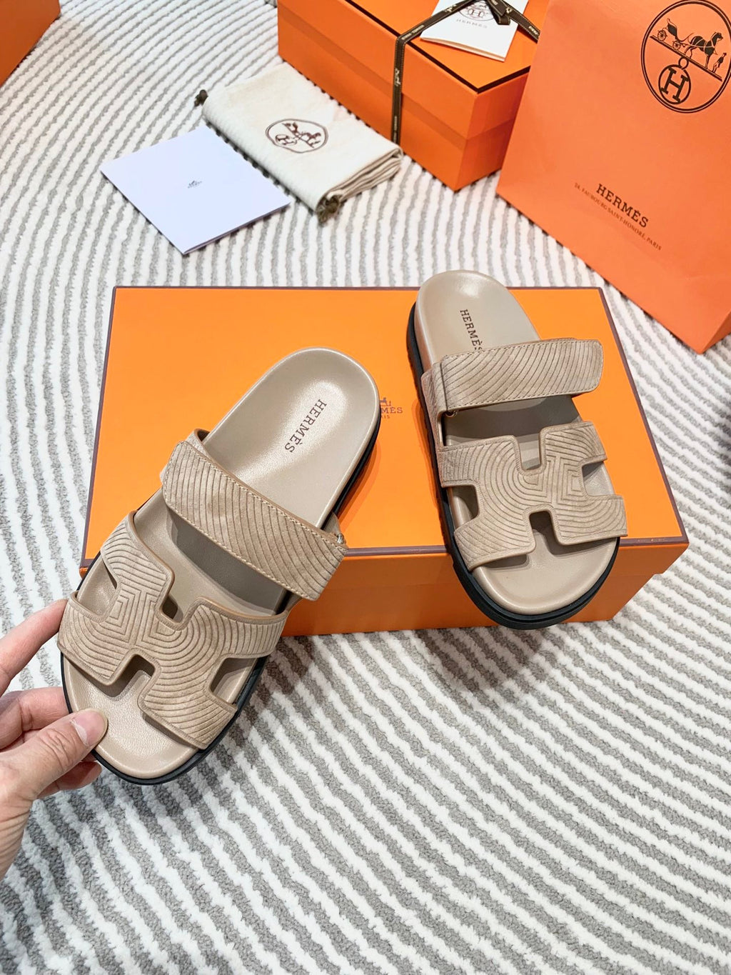 HM Chypre Sandal Beige Suede 963236