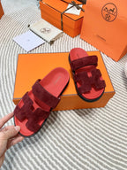 HM Chypre Sandal Burgundy Mix Red Rose Suede 963238