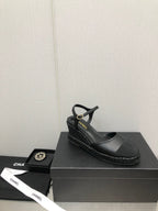MARY JANE WEDGE BLACK LAMBSKIN