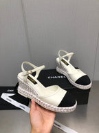 MARY JANE WEDGE WHITE LAMBSKIN