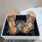 cl roman sandal brown calfskin