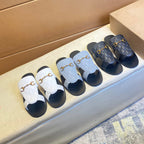 GG Men's Sandals Slide Multicolor Cowhide 724700