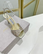 Jimmy Saeda Sandal 85 In Multicolor Satin With Glitt 587740