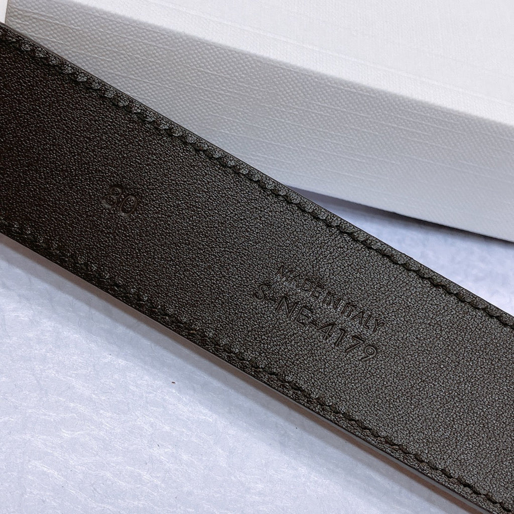 CL LARGE 35MM TWIN TRIOMPHE BELT IN CHOCOLATE BROWN SUEDE GOLD HARDWARE