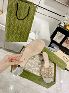 GG CRYSTAL MID - HEEL SILVER CALFSKIN