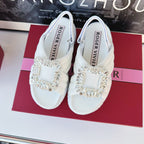 Viv Diamond Sandals White Fabric 560524
