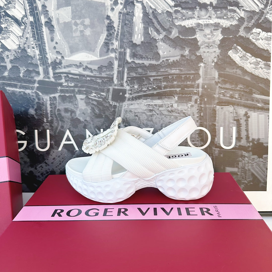 Viv Diamond Sandals White Fabric 560524