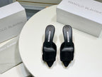 Manolo Mules 7cm Black Suede Leather Bottom 451190