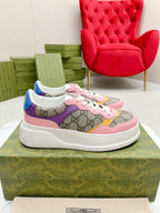 GG TRAINER LIGHT BROWN AND PINK CALFSKIN