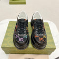 GG TRAINER BLACK CALFSKIN WITH PATTERN