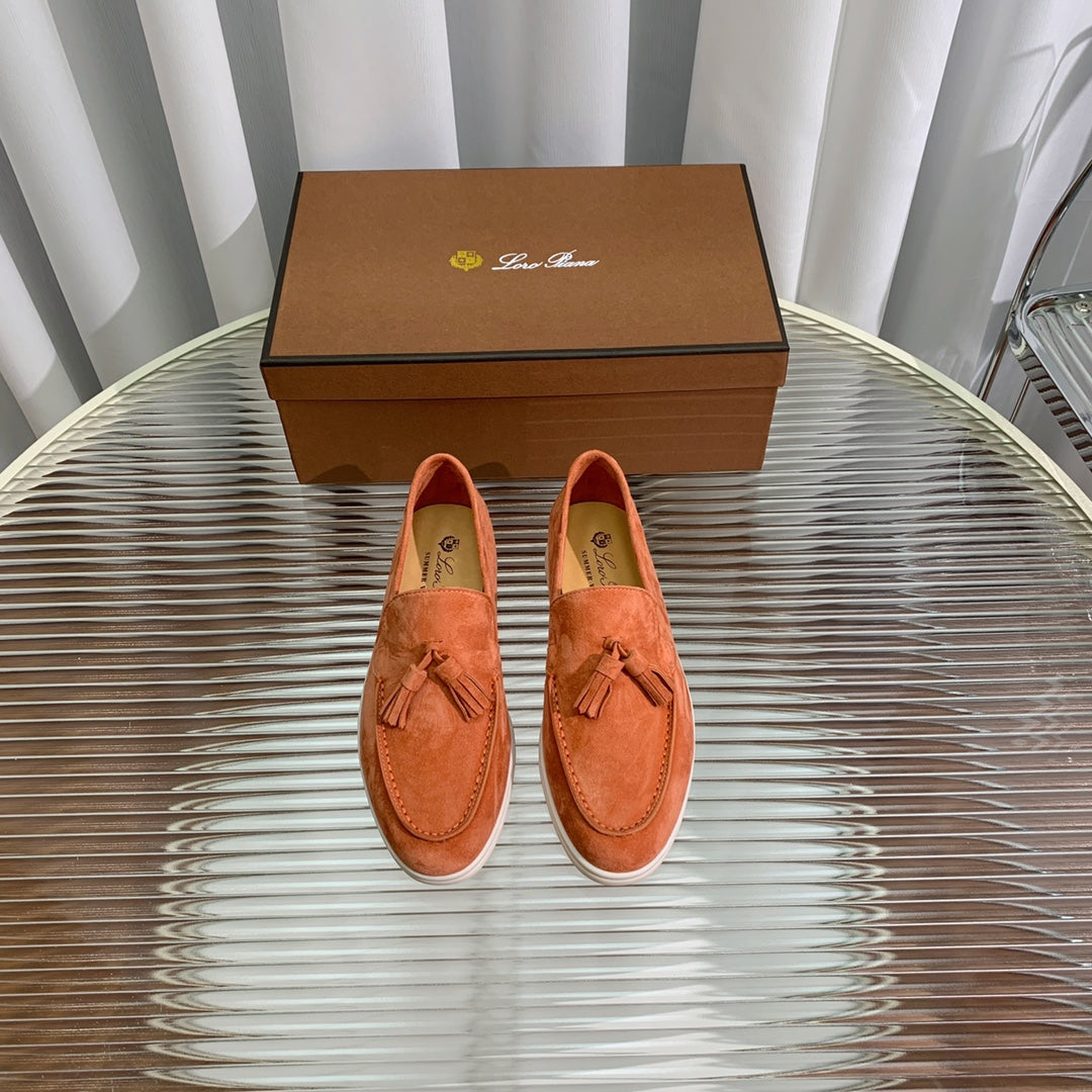 lp dot sole walk loafer brownish pink suede