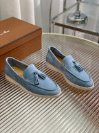 lp dot sole walk loafer cloud blue suede