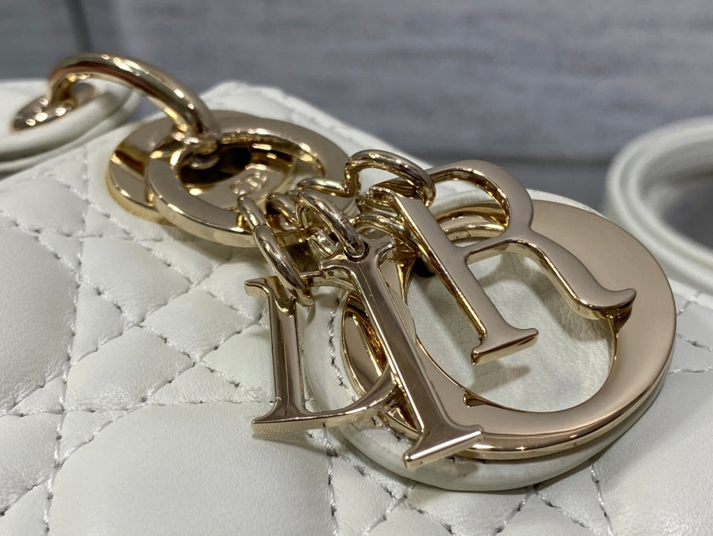 micro lady 12 white lambskin ghw