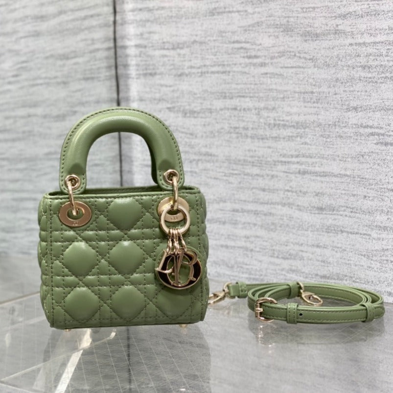 micro lady 12 green lambskin ghw