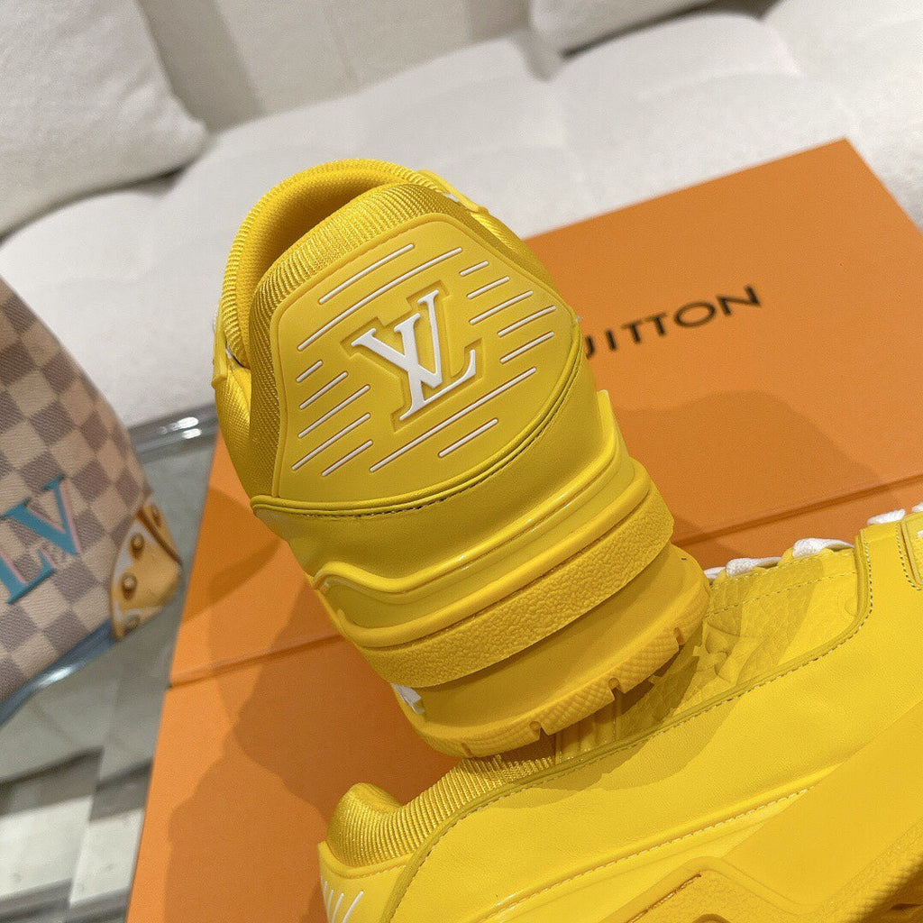 LV 1AHTB0 Trainer Sneaker Yellow Monogram-Embossed Leather Lace 626730
