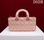 medium lady d-joy 26 rose metalic lambskin