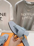 CLASSIC H BUCKLE SANDALS PASTEL BLUE LAMBSKIN