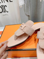 CLASSIC H BUCKLE SANDALS PASTEL PINK LAMBSKIN