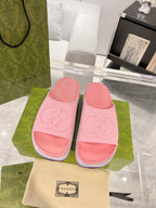 GC 25 Interlocking G 50mm Slide Sandal Pink Cowhide 292386