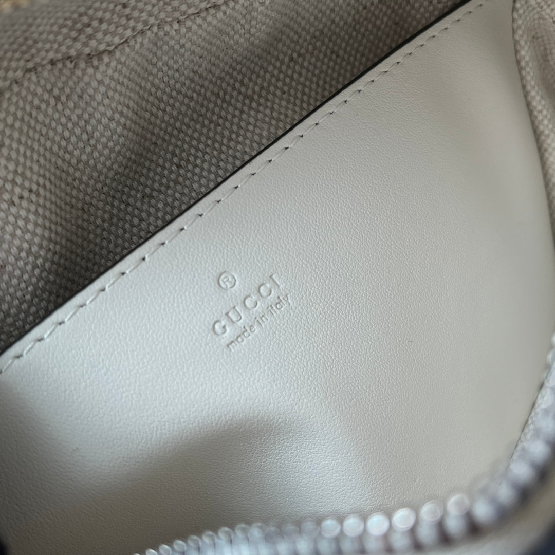 gg marmont mini 18cm zip top all white calfskin