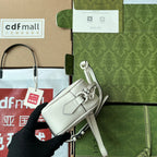 gg marmont mini 18cm zip top all white calfskin