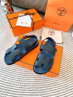 HM Genius Sandal Black Mix Charcoal Blue Leather 963538