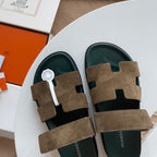 HM Men's Chypre Slide Moss Green Suede 538604