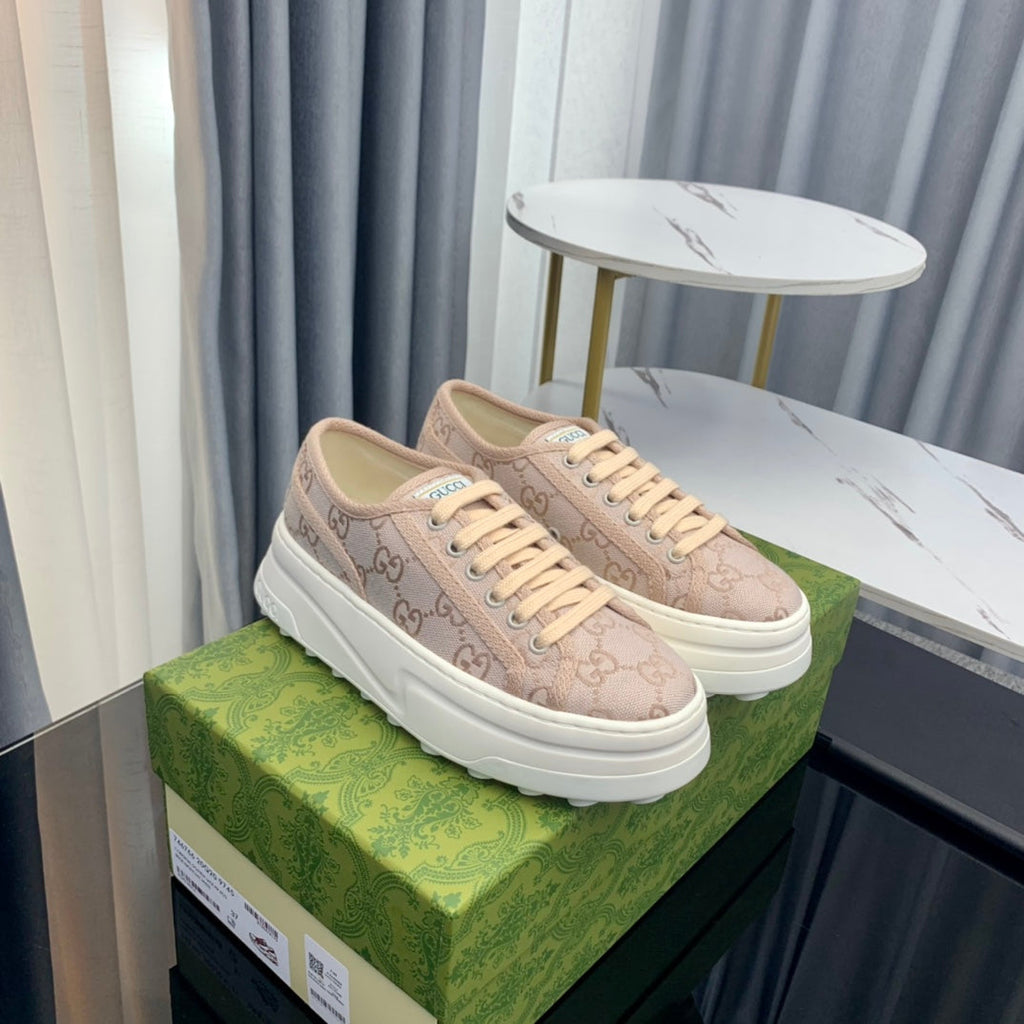 GG SNEAKER FLATFORM PASTEL PINK CANVAS