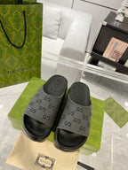 GC 25 50mm Monogram Slide Sandal Black Cowhide 292394