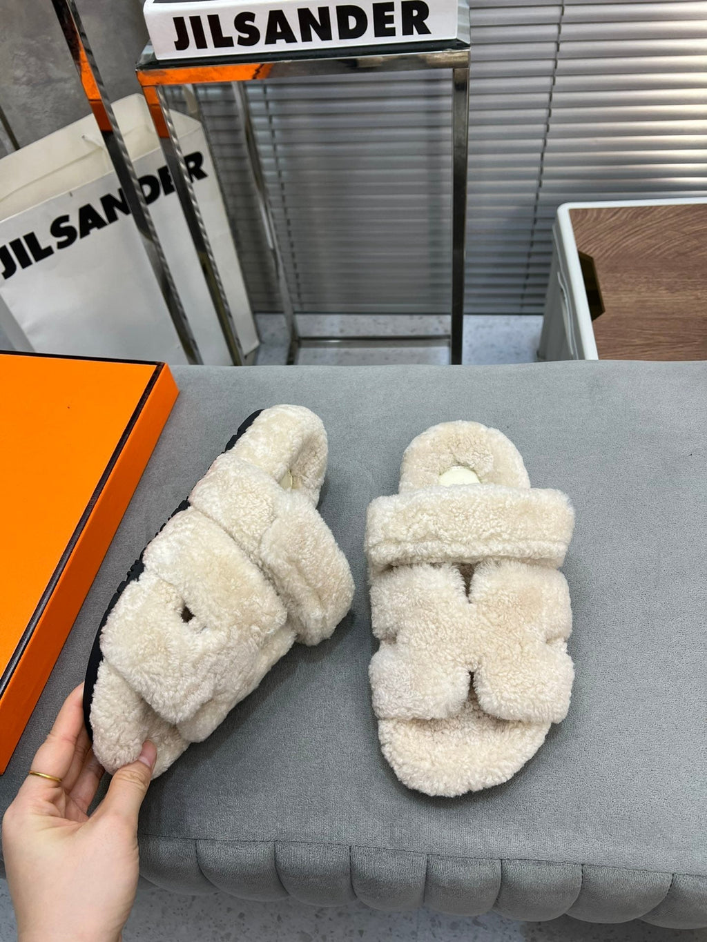 HM Chypre Sandal White Fleece Wool 953870