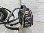 CD Oval camera bag 18 blue monogram cowhide leather