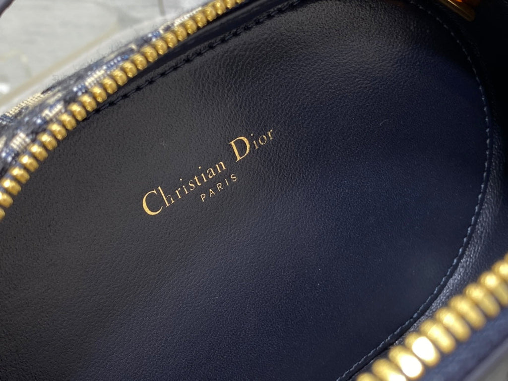 CD Oval camera bag 18 blue monogram cowhide leather