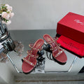 VT 25 Rockstud Sandals 65mm Ruby Red PVC Sheepskin 331960
