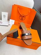Gigi 50 Sandal Tan Black Calfskin