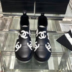 CC Rainboots Black with Embossed Logo Rubber 204070