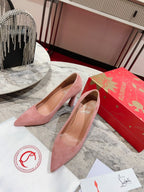 CL Condora Pumps 85mm Suede Leather Pink