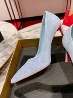 CL Condora Pumps 100mm Suede Leather Blue