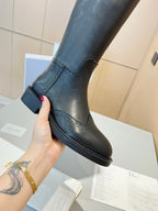CD High Boots Black Calfskin