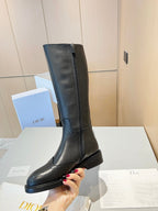 CD High Boots Black Calfskin