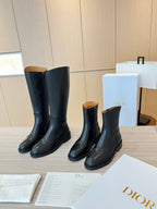 CD High Boots Black Calfskin