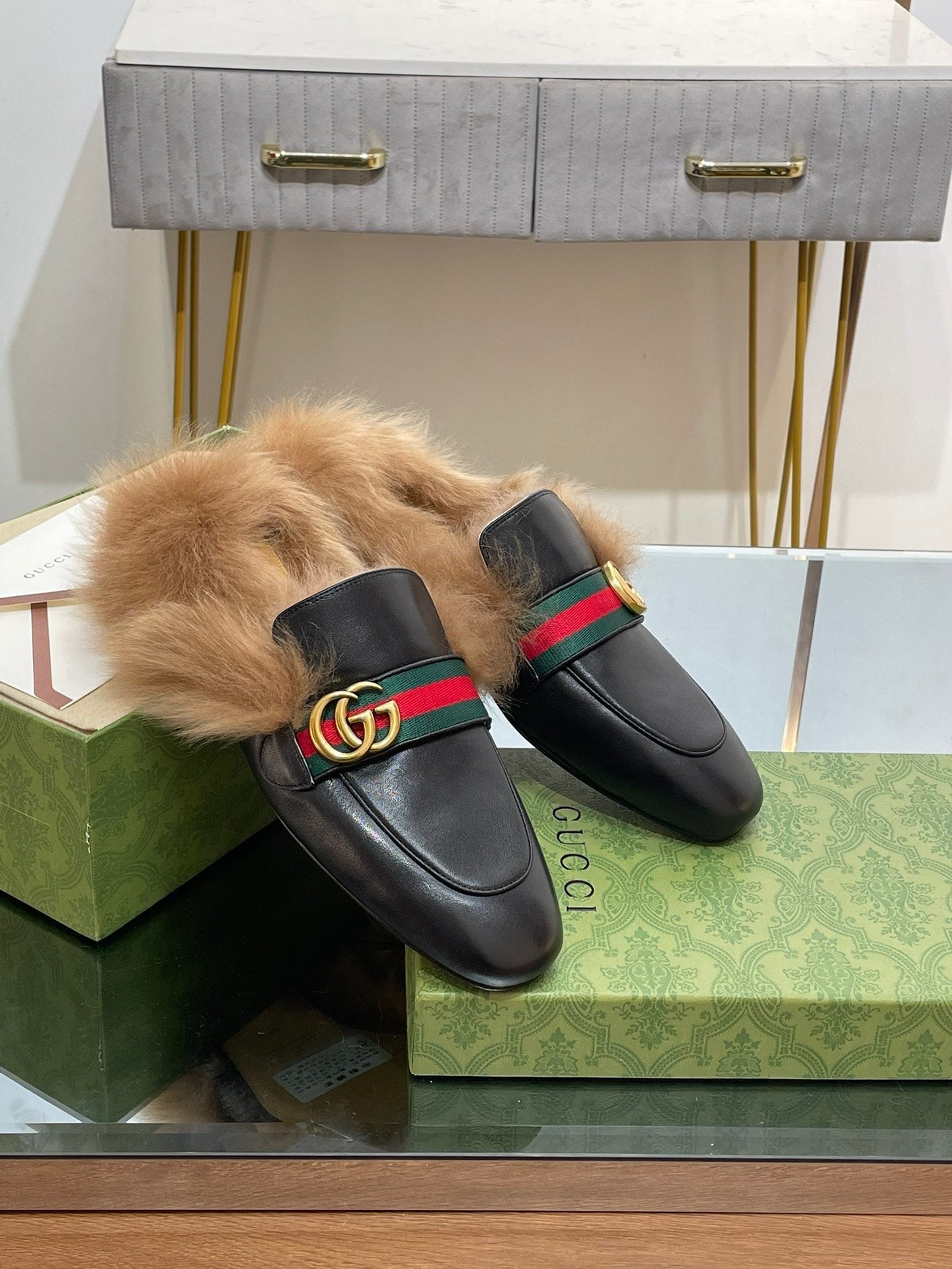 2015 RE-EDITION MEN'S PRINCETOWN IN BLACK CALFSKIN AND LAMB WOOL LINING